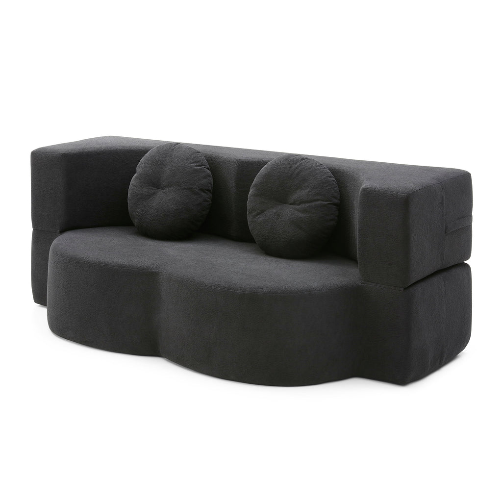 2-in-1 Folding Sofa Bed with Pillow, Twin Sleeper Sofa
