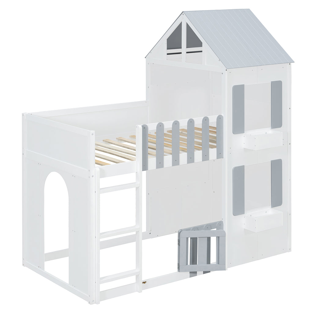 Twin Over Twin House Bunk Bed
