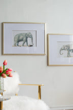 23.6x31.5" Fake Elephant Pencil Drawings, Set of 2