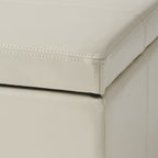 Upholstered PU Leather Storage Ottoman
