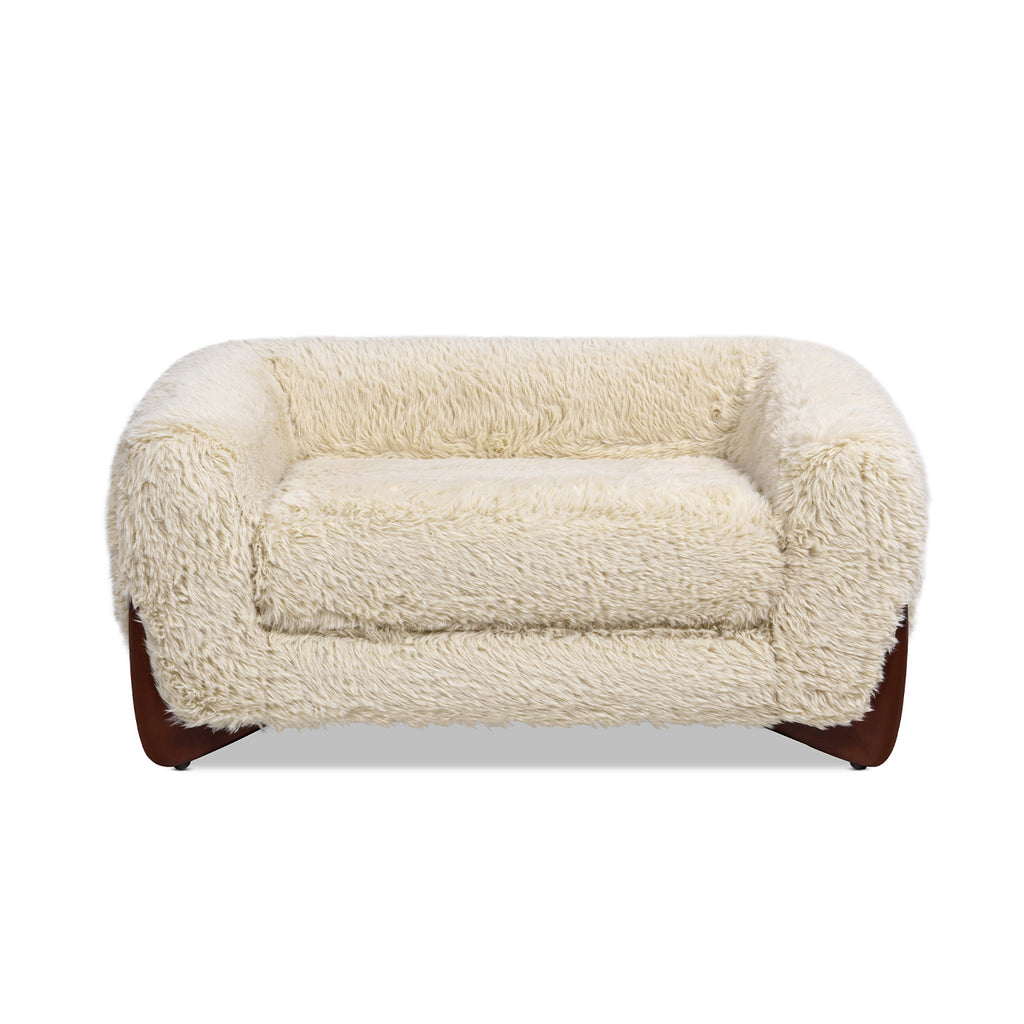 Alpine Sherpa Dog Sofa Bed, 36.5-Inch, Medium, Cream Beige