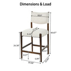 26.4" Solid Wood Counter Height Barstools Set of 2