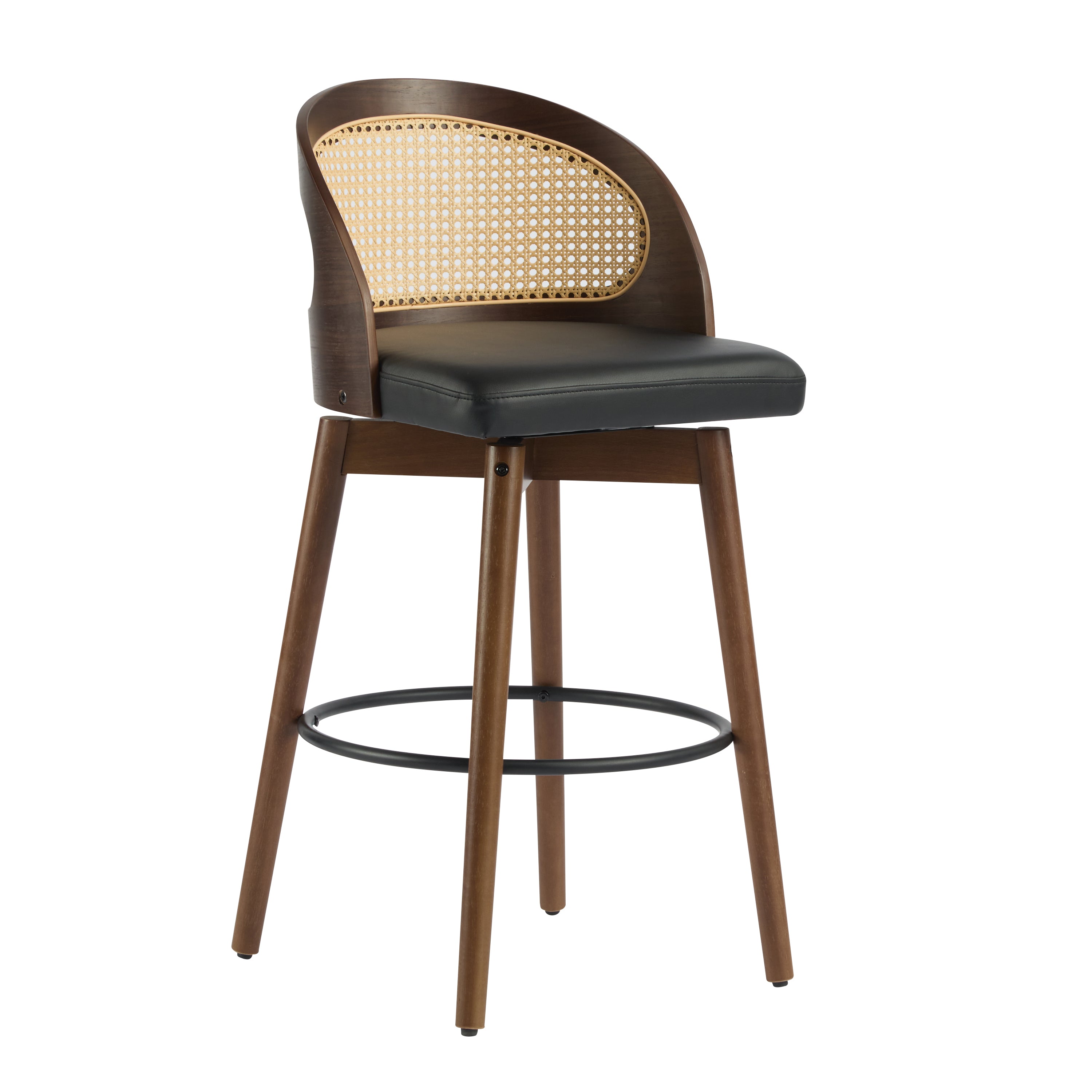 Como Indoor Wood Barstool, Dark