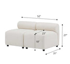 Evelyn 2-Piece Modular Couch Sectional Sofa