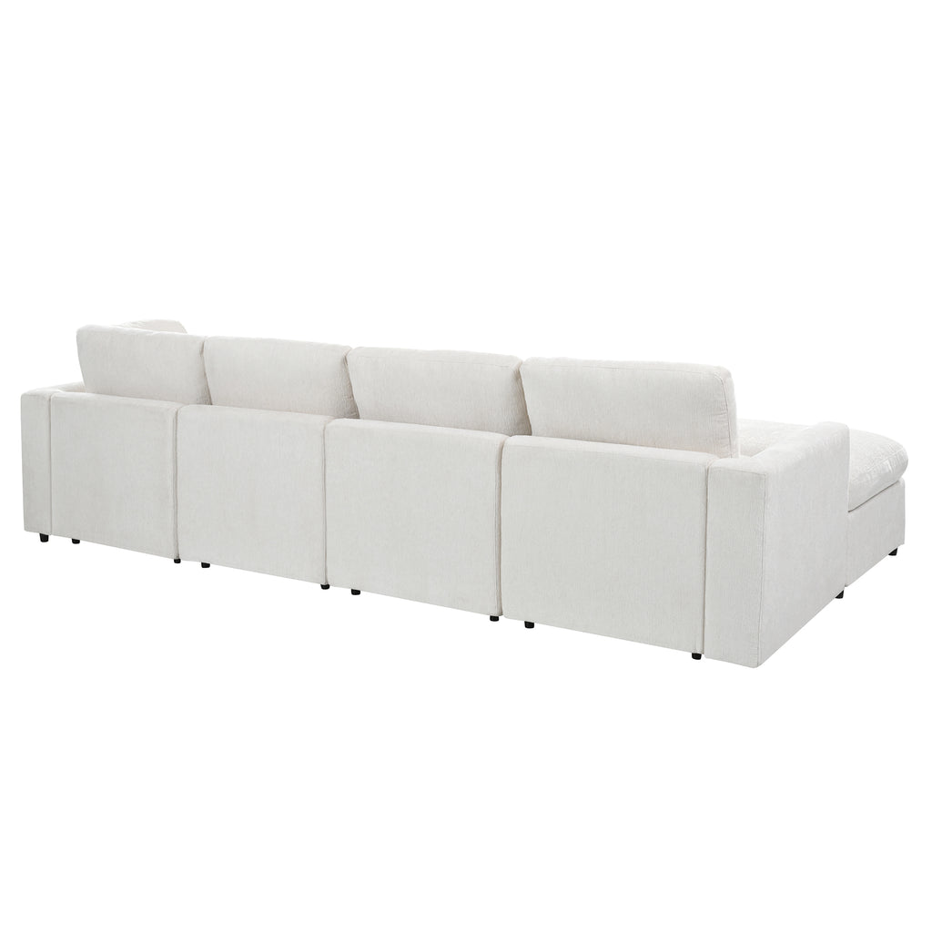 U-Style 130.3" 6-Seater Modular Sectional Sofa