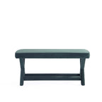 Abigail Upholstered Velvet Accent Bench in Forest