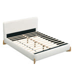 Elegant Boucle Upholstered Bed - Queen Size
