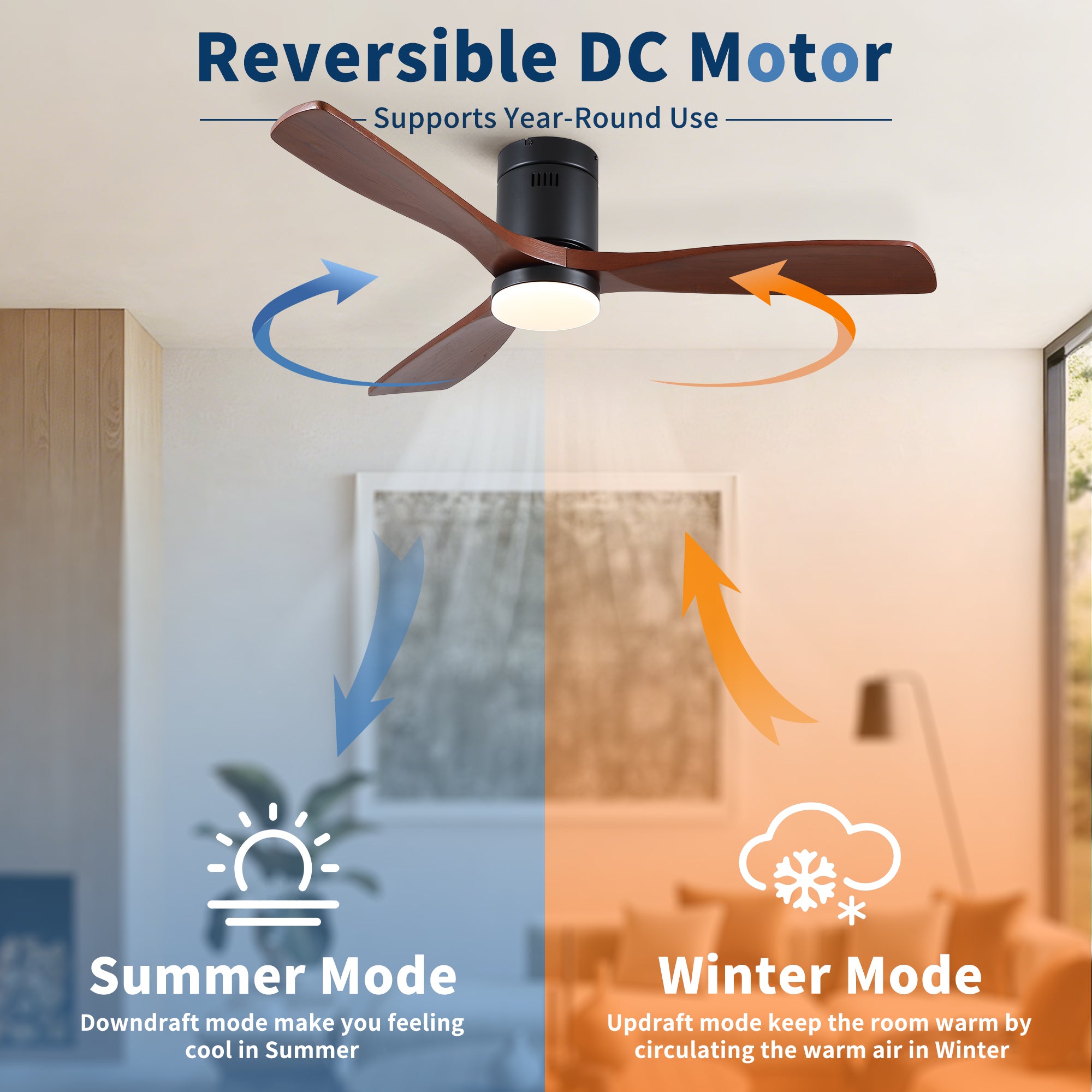 52 Inch Modern Matte Ceiling Fan