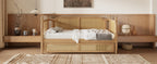 Traditional Style Rattan Full Size Daybed with Trundle