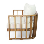 Outdoor Acacia Wood Loveseat and Coffee Table Set with Cushions