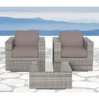 Rattan Wicker Fully Assembled 2-Person Seating Group with Cushions