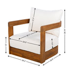 Set of 2 Premium Acacia Wood Outdoor Club Chair