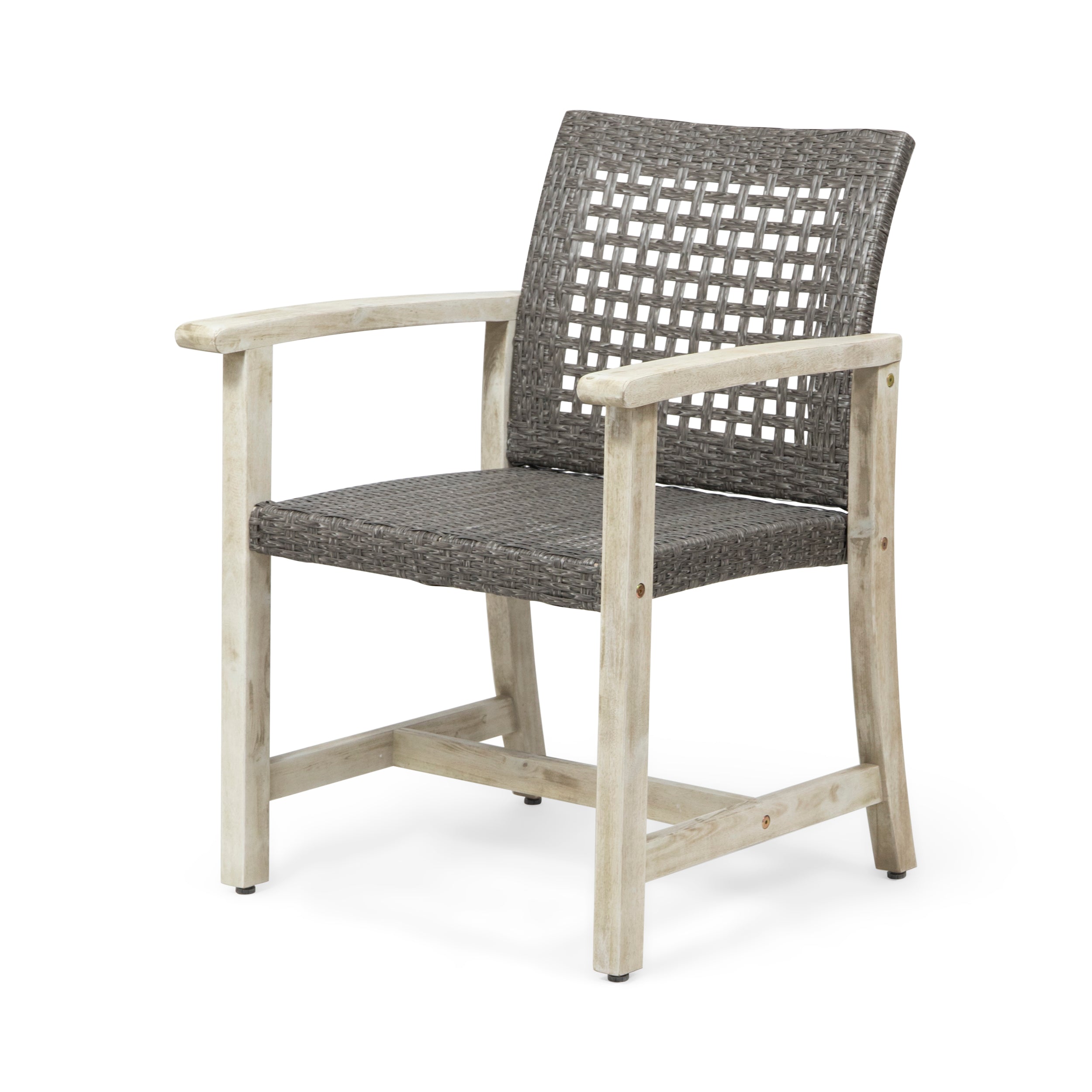 Hampton Wood and Wicker Dining Chair Set of 2