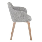 Contemporary Dining Accent Chair in Whitewashed Wood and Dark