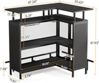 36” x 48” L-Shaped Home Bar Unit with Footrest