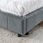 Queen Size Upholstered Tufted Bed Frame