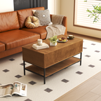 Lift Top Coffee Table 39.4 Inch Rectangle - Farmhouse Style