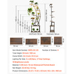 63 in Tall 9-Tier Indoor Plant Stand with Grow Lights