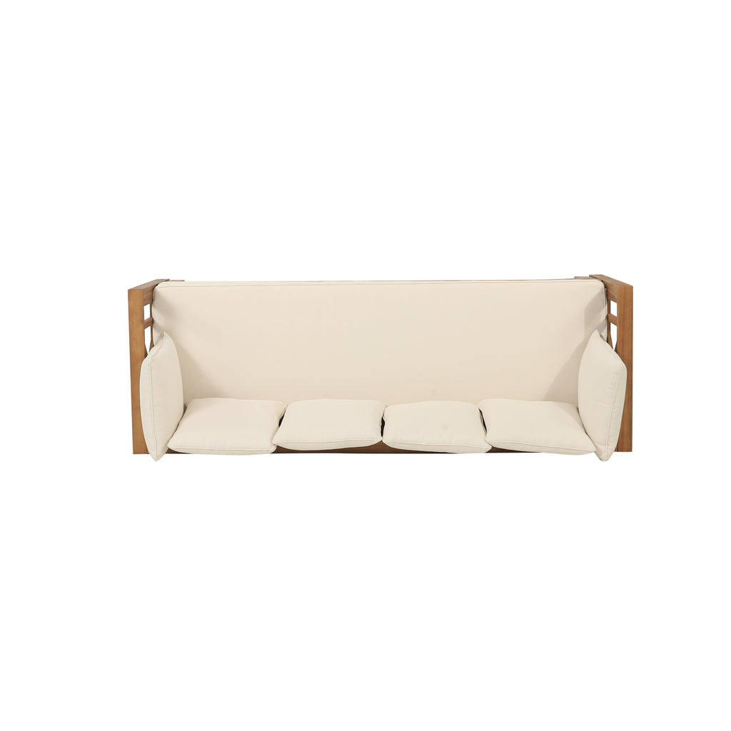 Outdoor Extendable Acacia Wood 3 Seater Sofa