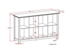 Amherst 57 Inch Wide Solid Wood 8 Cube Storage Sofa Table
