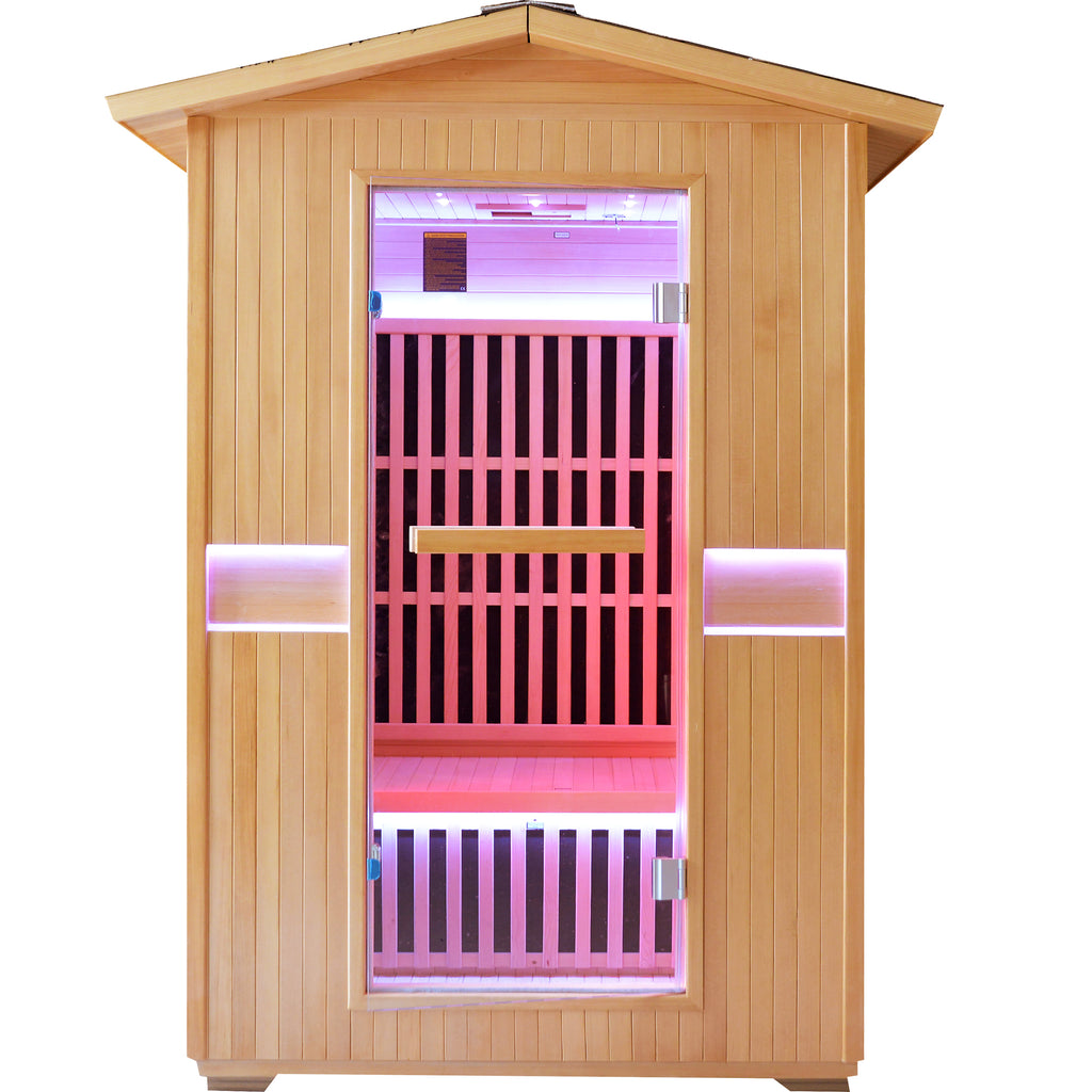 2000W Canadian Hemlock Double Outdoor Far Infrared Sauna Room