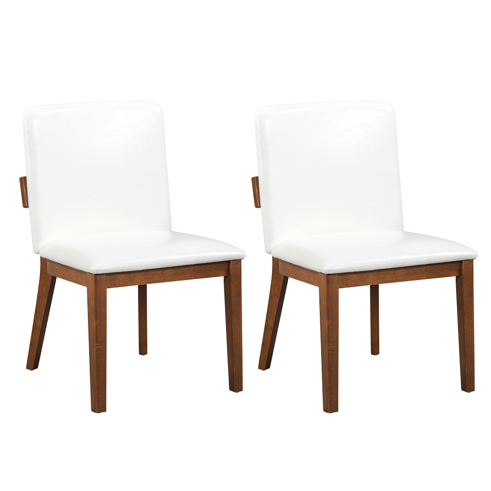 Modern Walnut-Finish Wood Dining Chairs