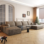 135" Cloud Sectional Sofa with Ottoman