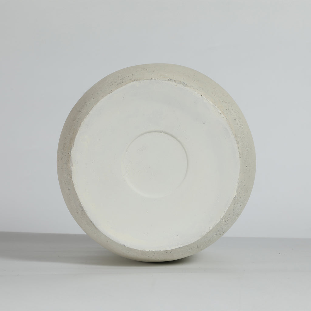 Round Concrete Planter - Large Outdoor Indoor Handmade Decorative Pot