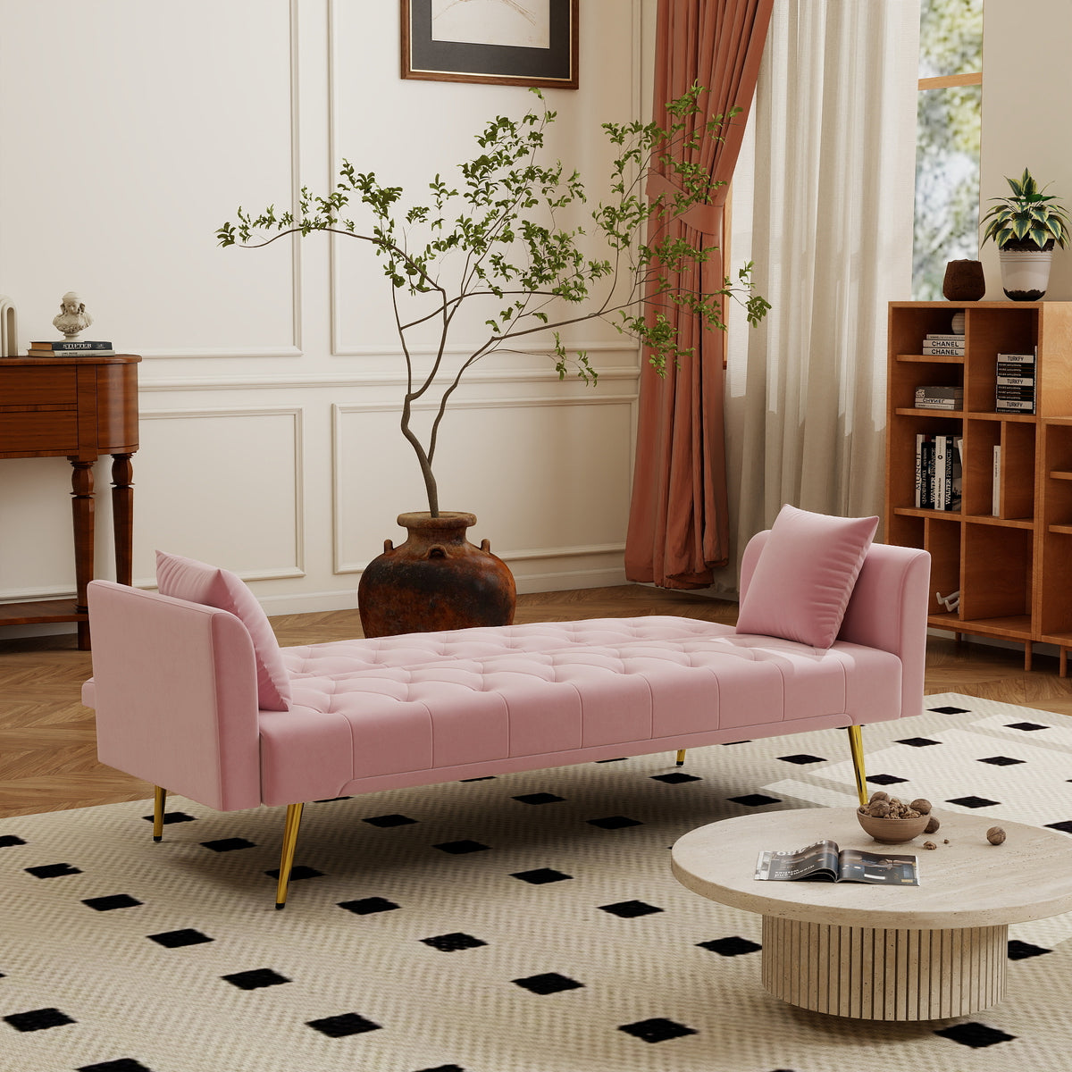 Modern Convertible 72 Inch Foldable Sleeper Sofa