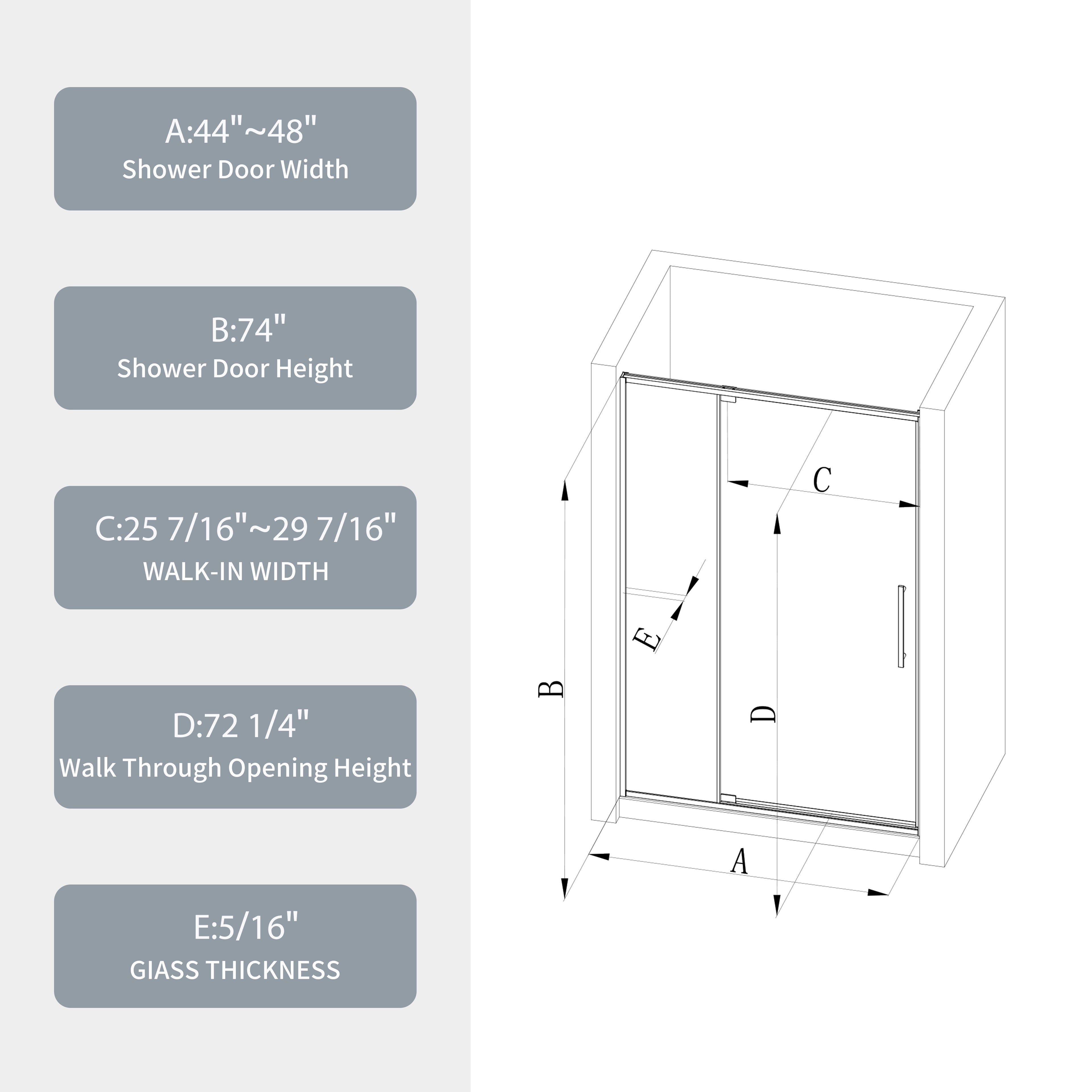 Brushed Nickel Pivot Shower Door