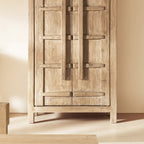 Rowan 83" Tall Reclaimed Pine Crossbar Storage Cabinet
