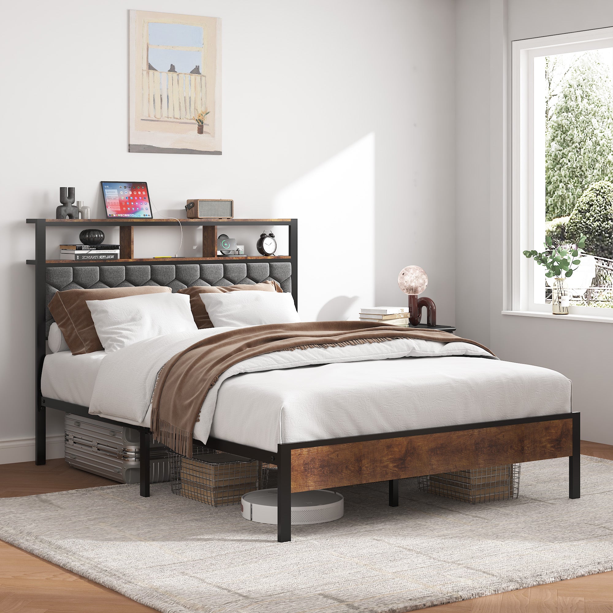 Full Size Wooden Platform Bed Frame
