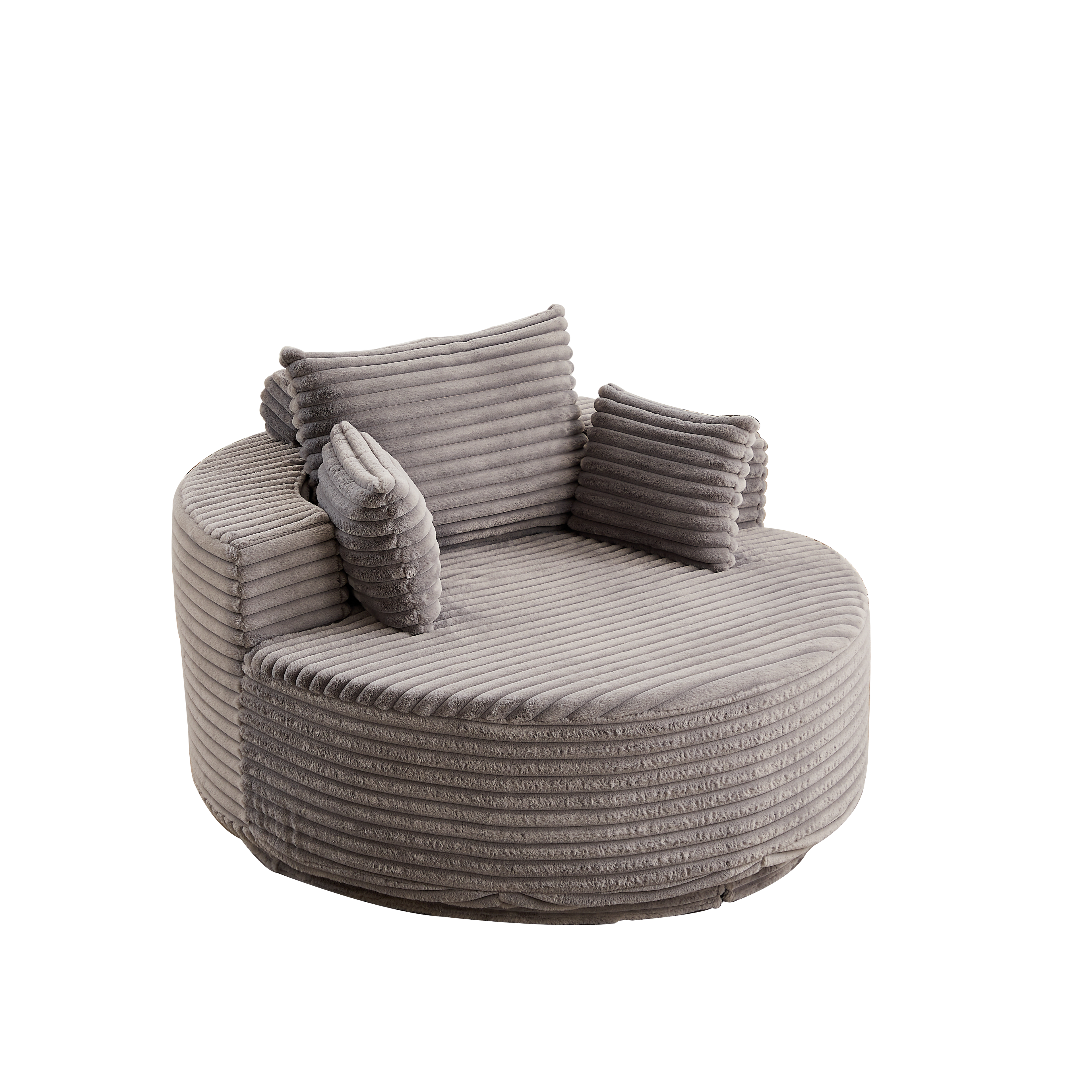 55'' Corduroy Foam Single Swivel Chair