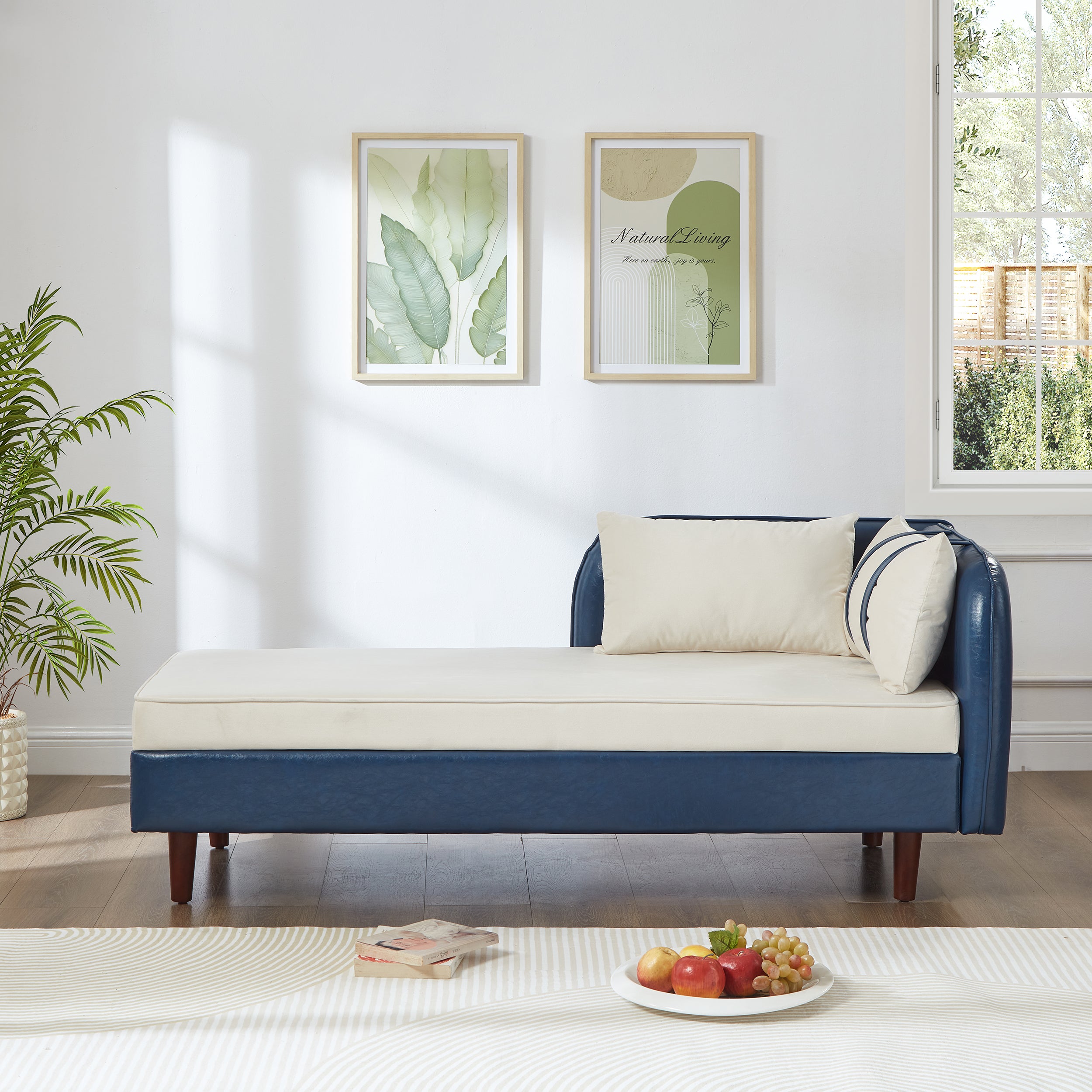 65" Storage Chaise Lounge Sofa