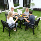 HDPE Outdoor Patio Dining Set with Table and Four Chairs