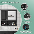 30 Inch Mirror Medicine Cabinet with Open Shelves