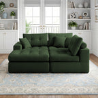 Corduroy Corner Chaise Compression Sofa Bed in Green