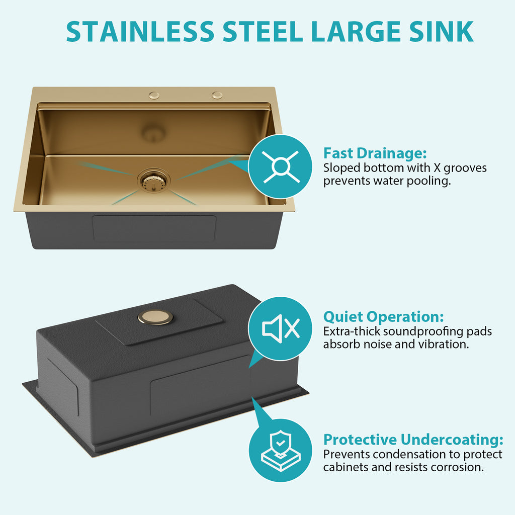 36" Drop-In Kitchen Sink