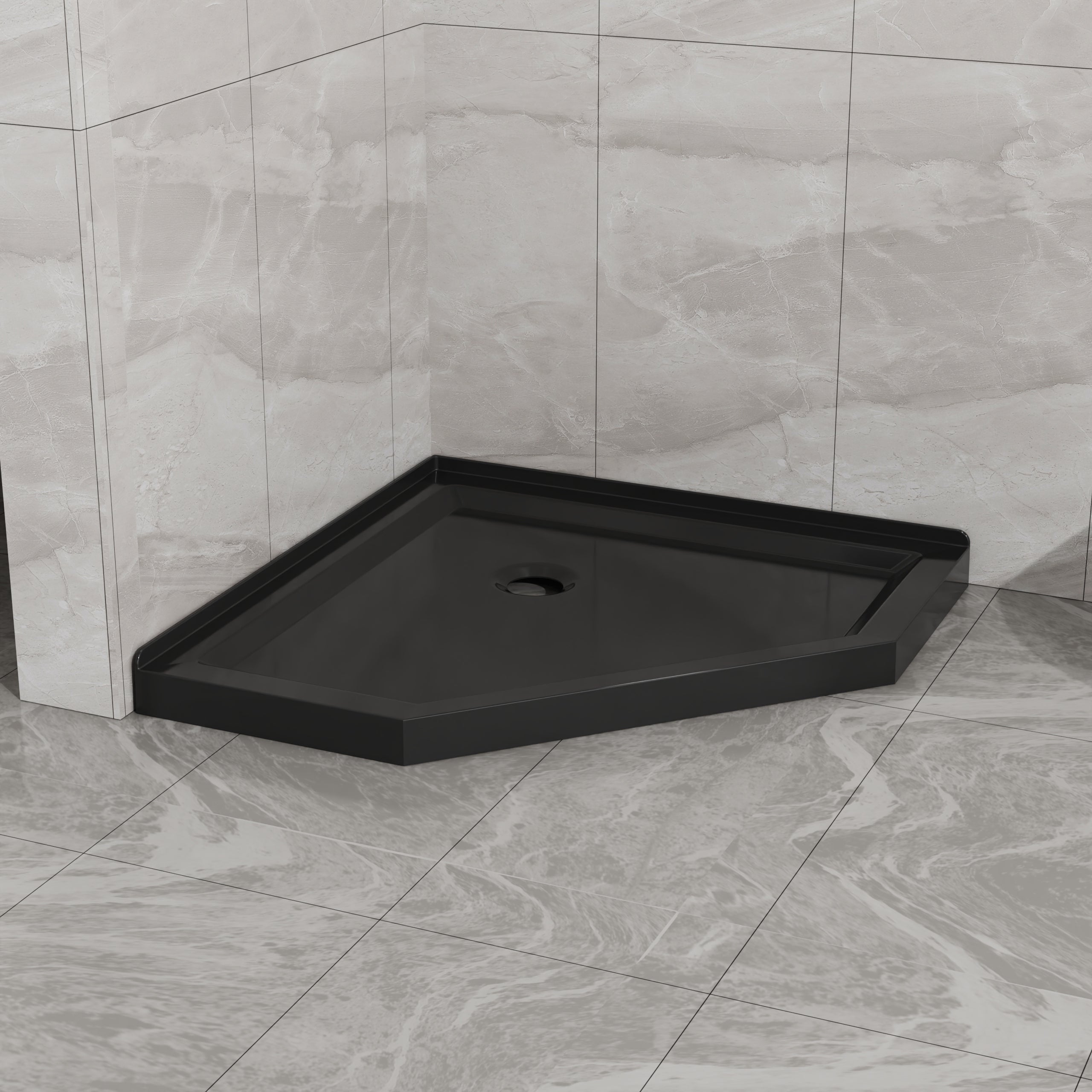 Goodyo 36 in. Corner Drain Neo-Angle Shower Base