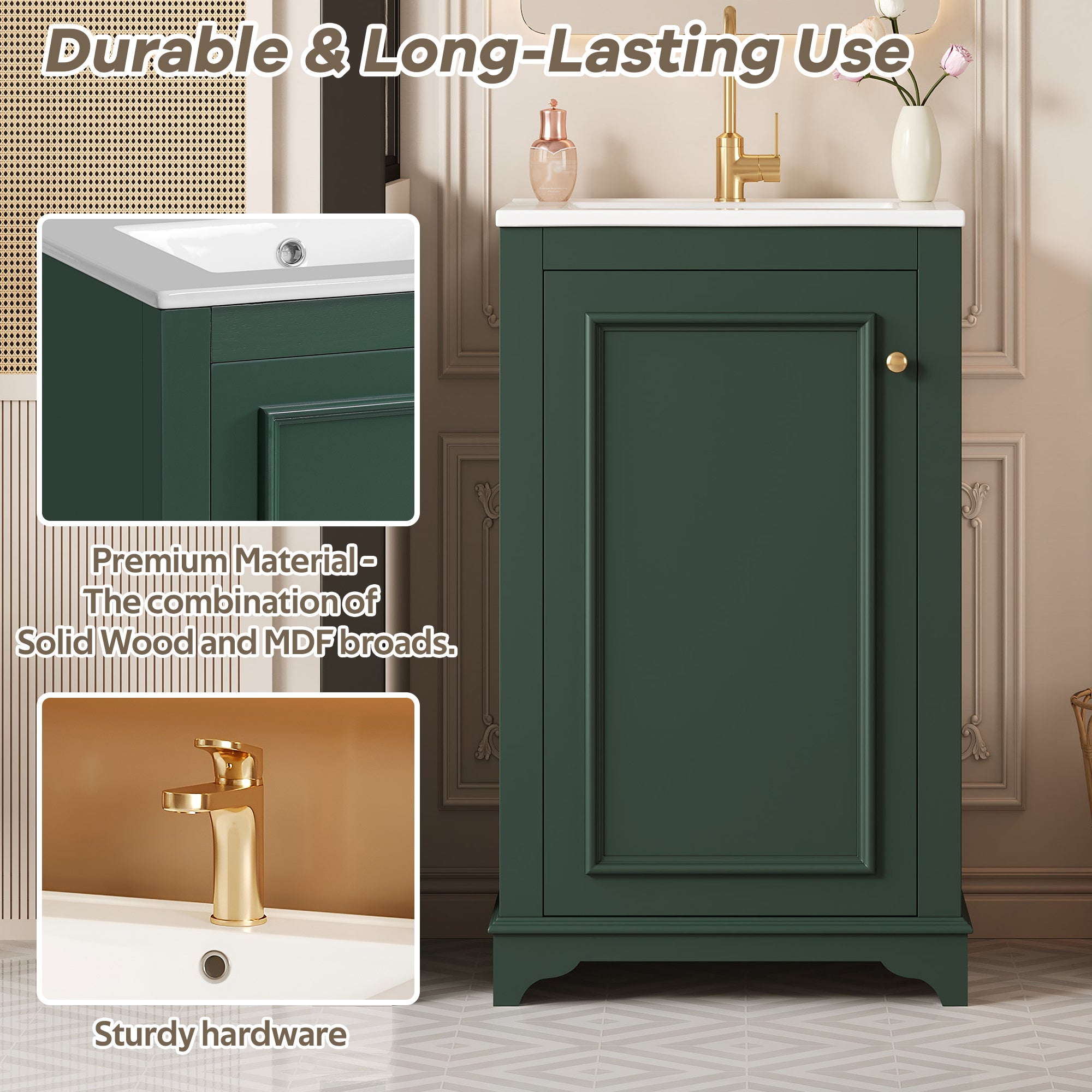20-Inch Bathroom Vanity with Ceramic Sink