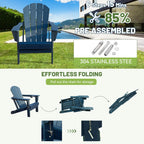 Folding Adirondack Chair with Cup Holder - Dark HDPE