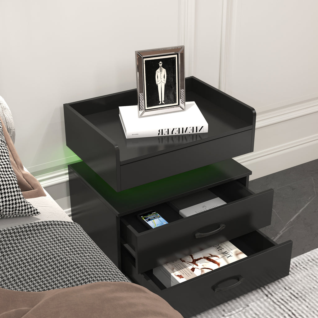 1 Set Nightstand with Adjustable LED Strip Light
