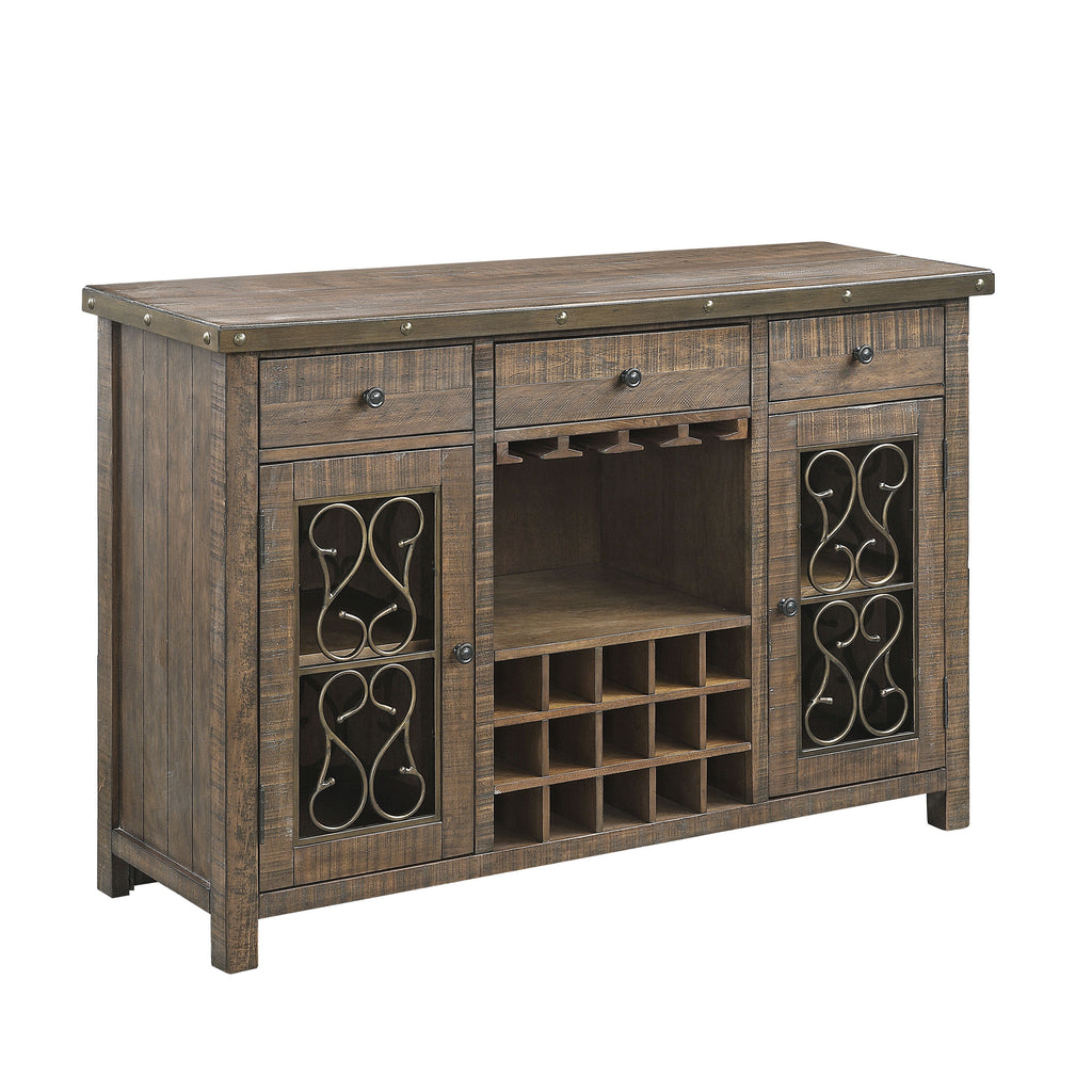 Raphaela Weathered Cherry Finish Server