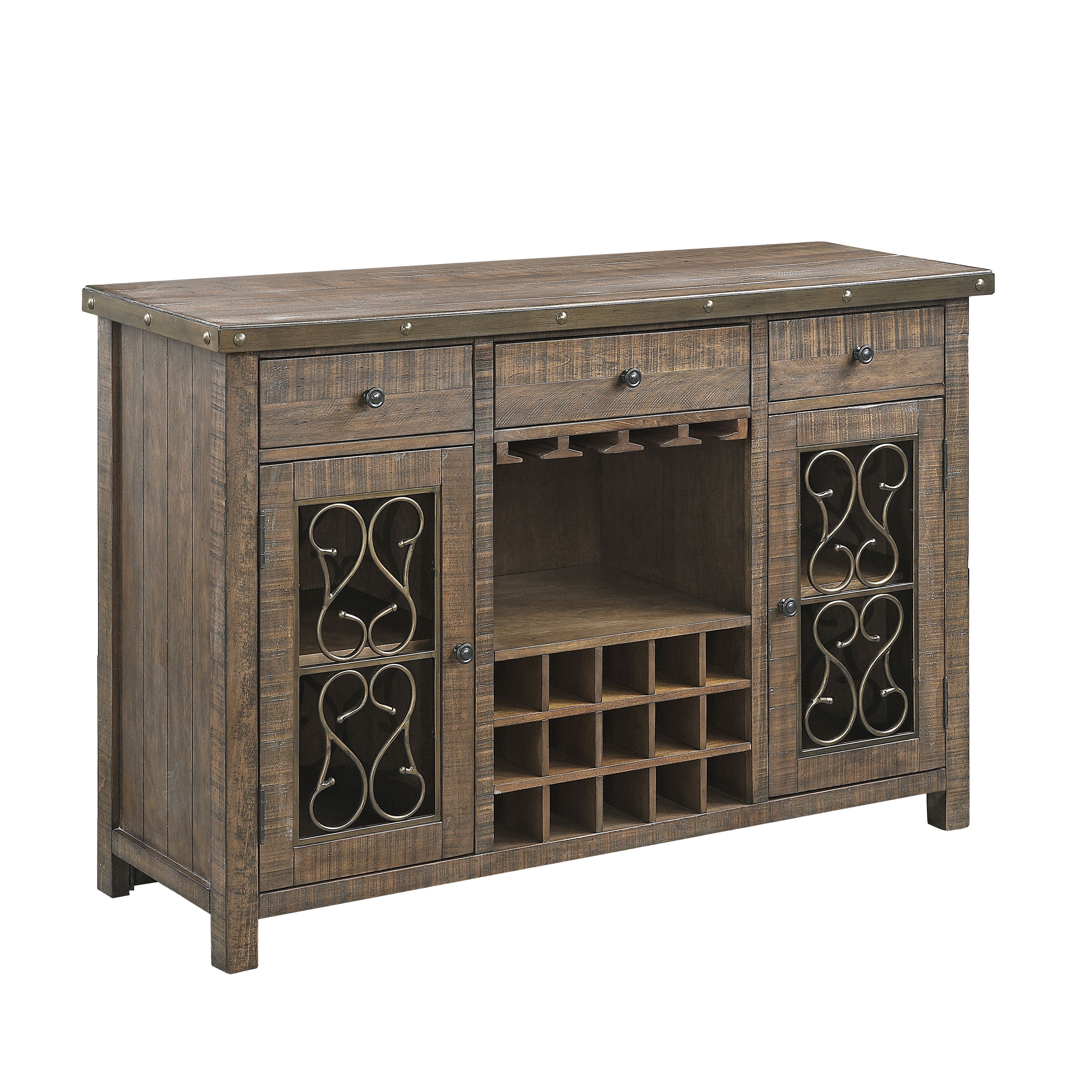 Raphaela Weathered Cherry Finish Server