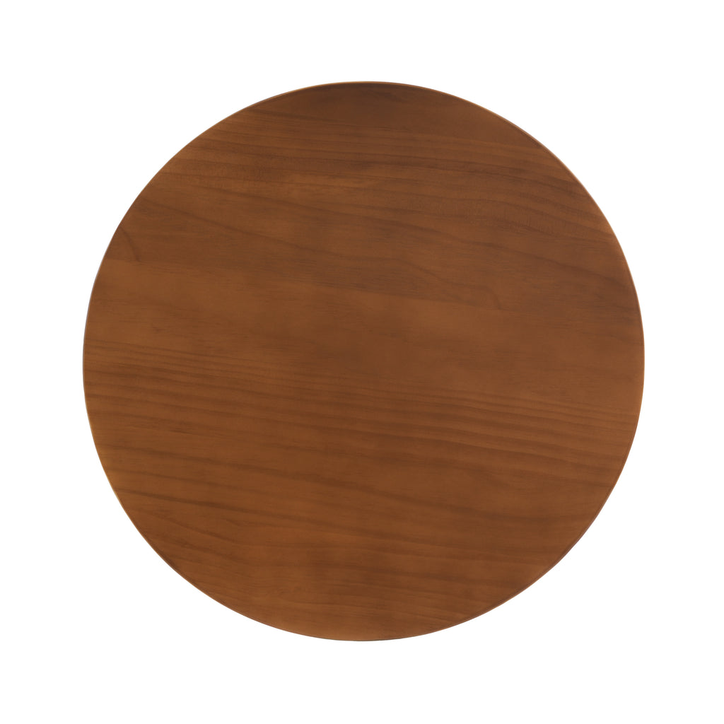 Flower Shaped Solid Pine Round Side Table, Decor Accent End Table for Living Room Bedroom
