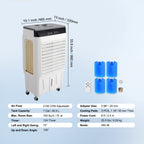 Evaporative Air Cooler with Adjustable Speeds and 12-Hour Timer
