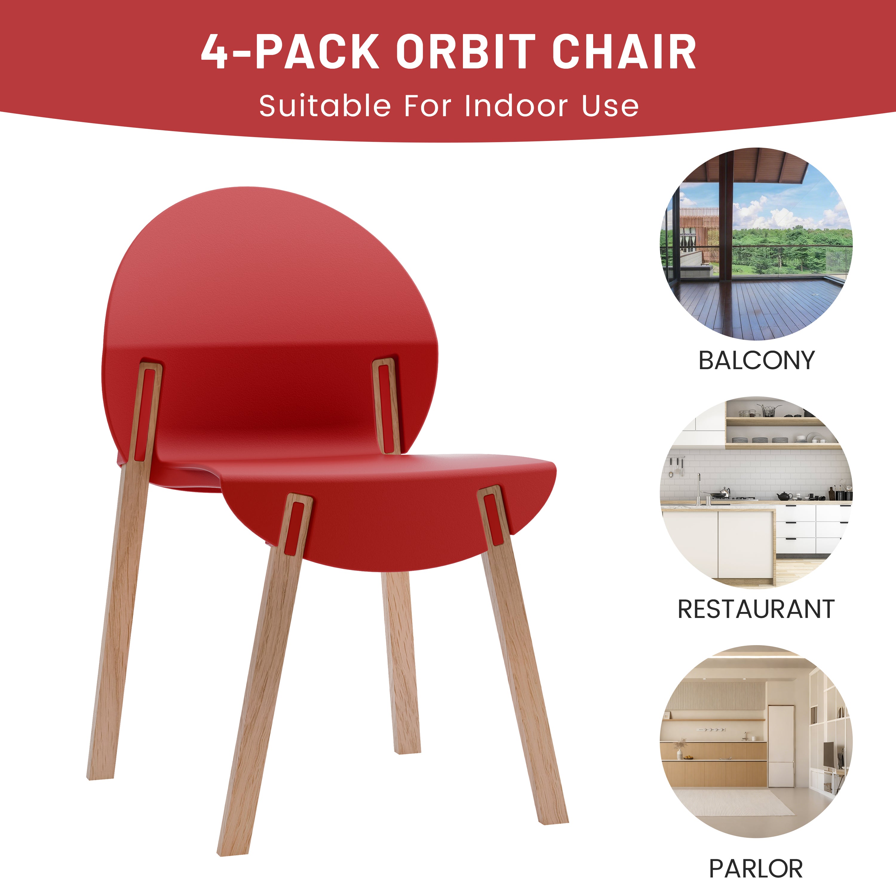 Summer 4-Pack Crimson Chairs