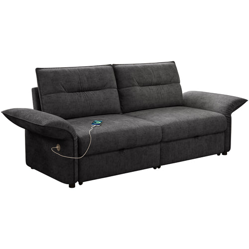 Multi-Functional Sofa Bed with Plush Fabric