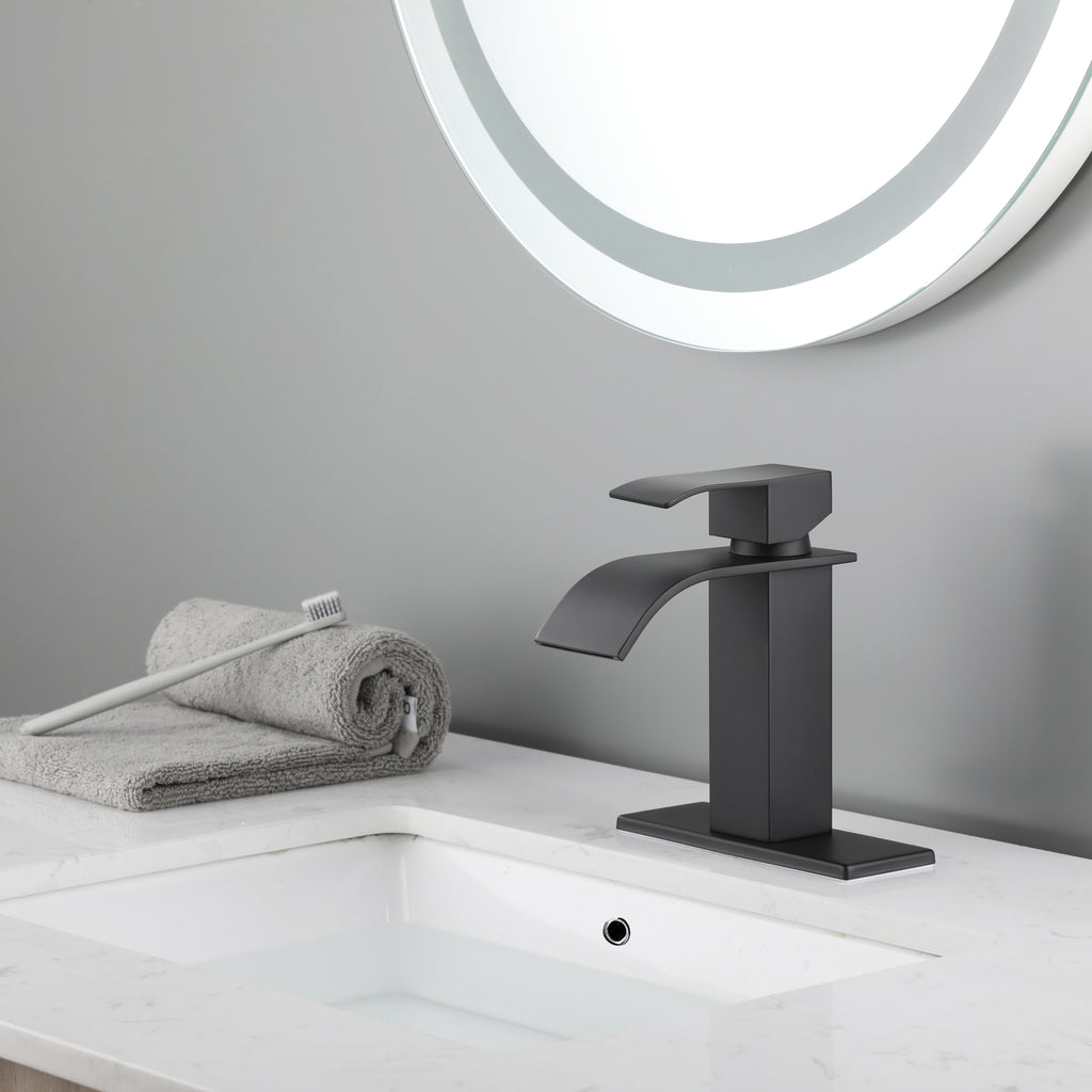 Waterfall Spout Bathroom Sink Single Handle Faucet