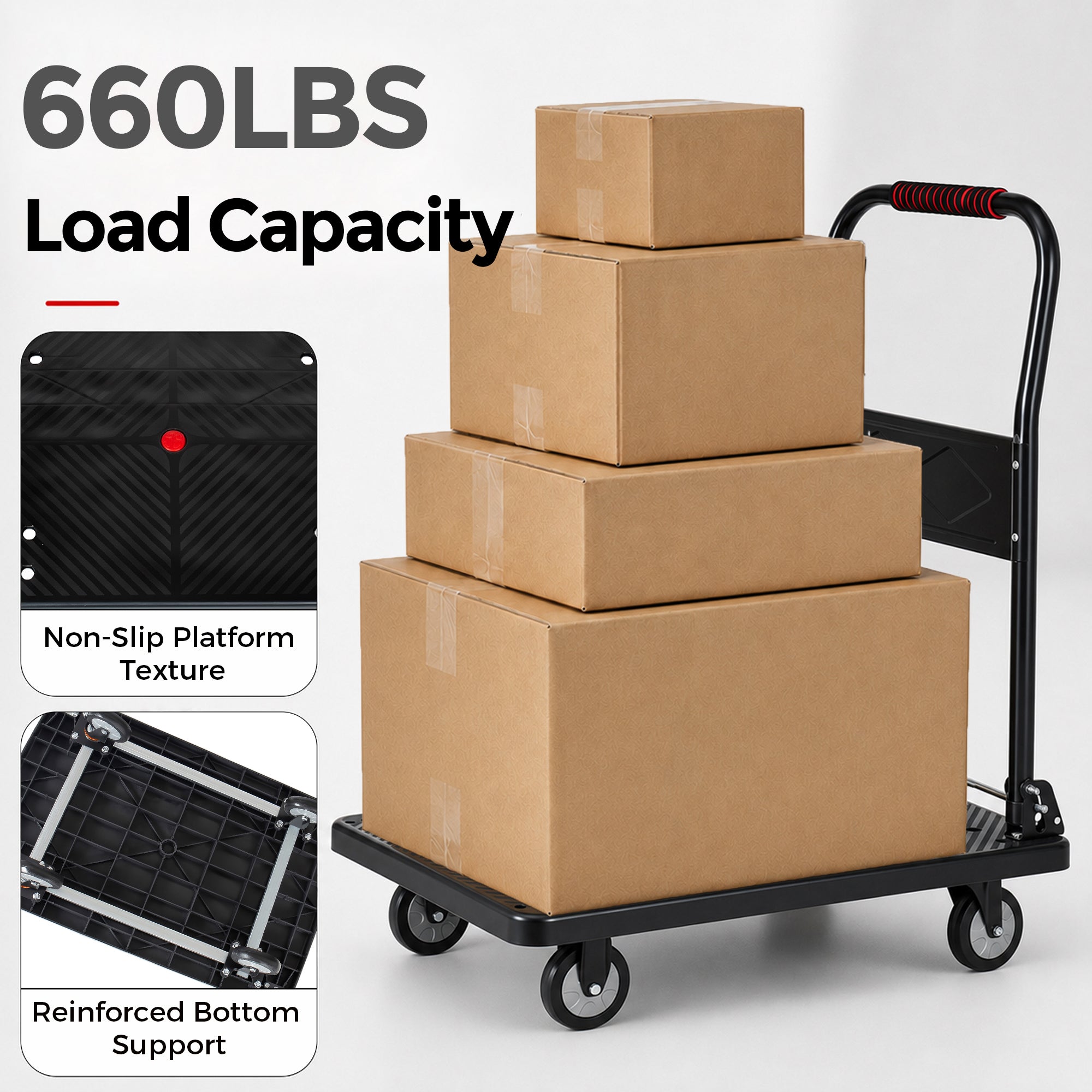 35-3/4" Long x 24" Wide Foldable Platform Truck